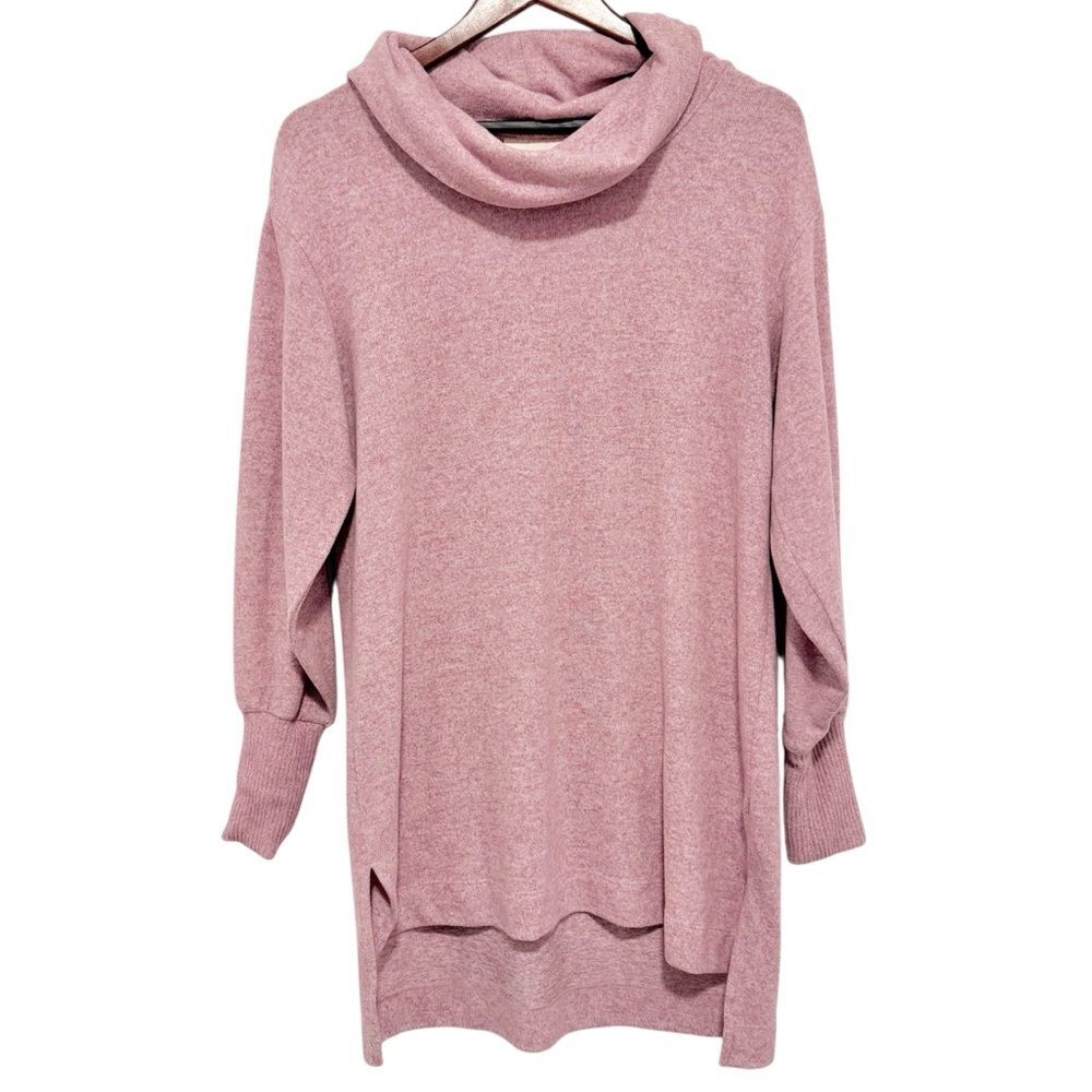 Maeve Anthropologie Cozy Cowl Neck Tunic Sweater Pink Small